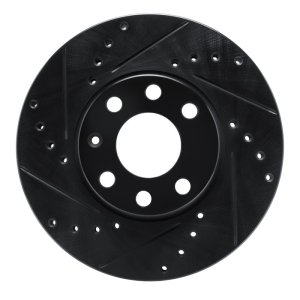 Chevrolet Astra Brake Rotor (1) - Front Left - R1 Concepts - Drilled & Slotted - Black - `00-`05